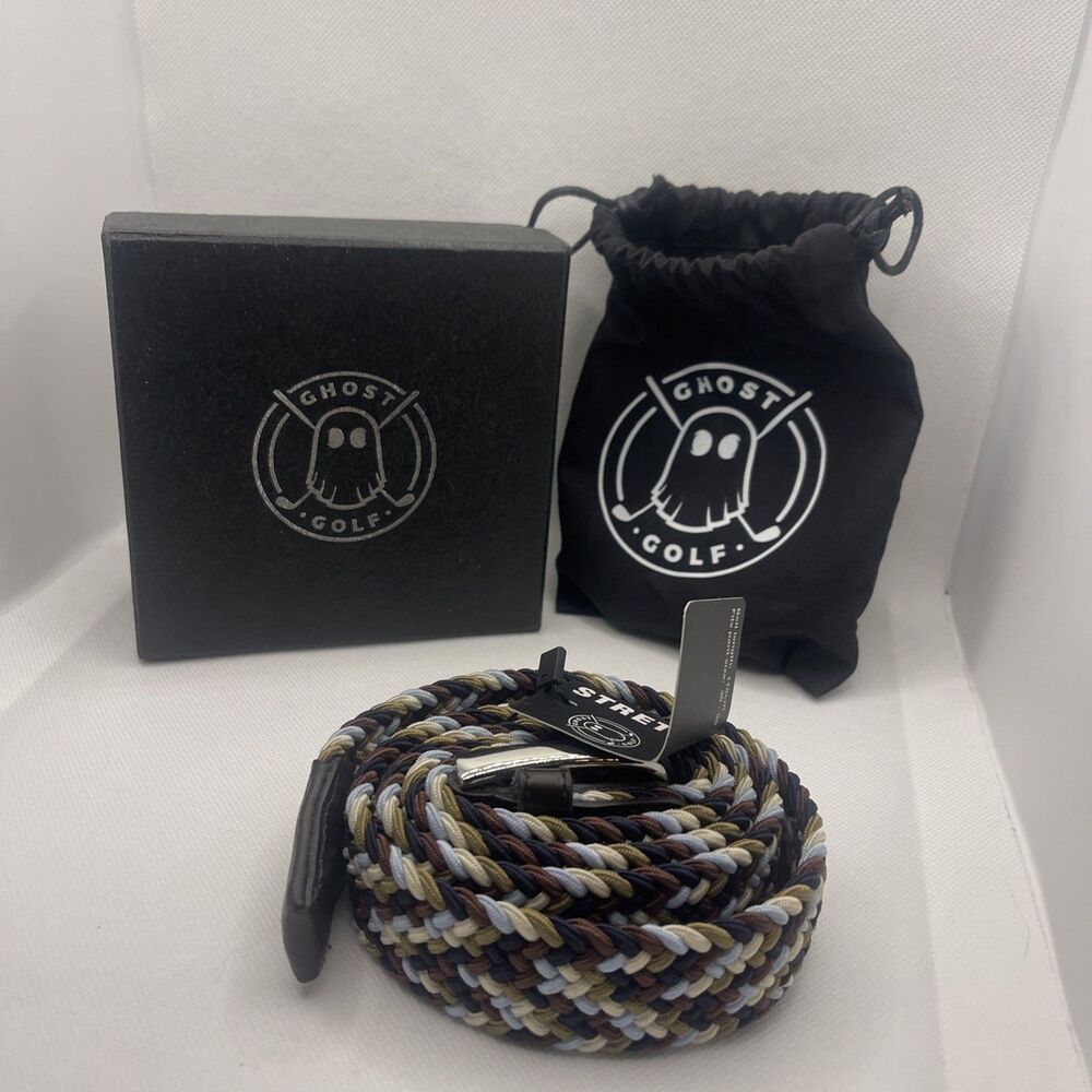 Ghost Golf Black “ Scottie” Belt 38 With Box & Dust Bag NWT
